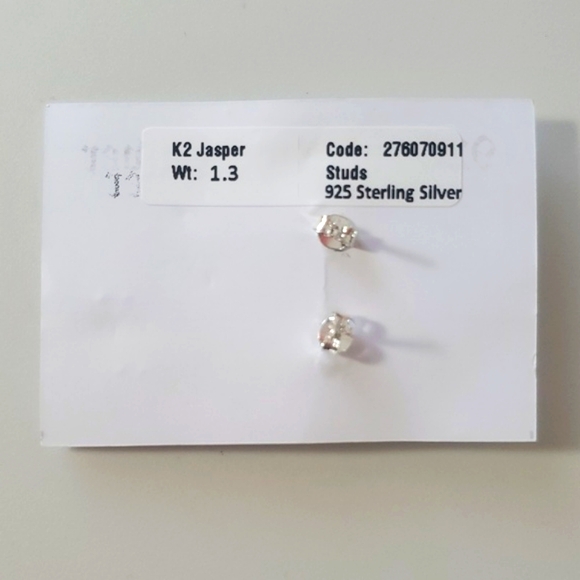 Jasper 925 Earrings Sterling Silver Stud Post Blue White Evil Eye Round Stack - Picture 4 of 8